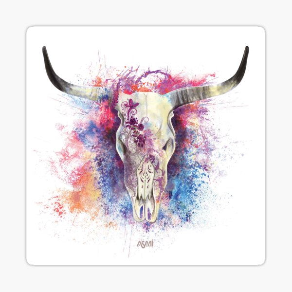 Crane Vache colorée Sticker