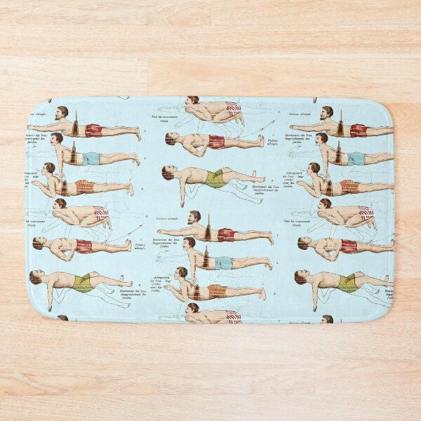 Item preview, Learning to Swim Vintage French Swimmers designed and sold by AntiqueImages.