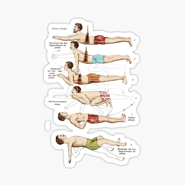 Item preview, Learning to Swim Vintage French Swimmers designed and sold by AntiqueImages.
