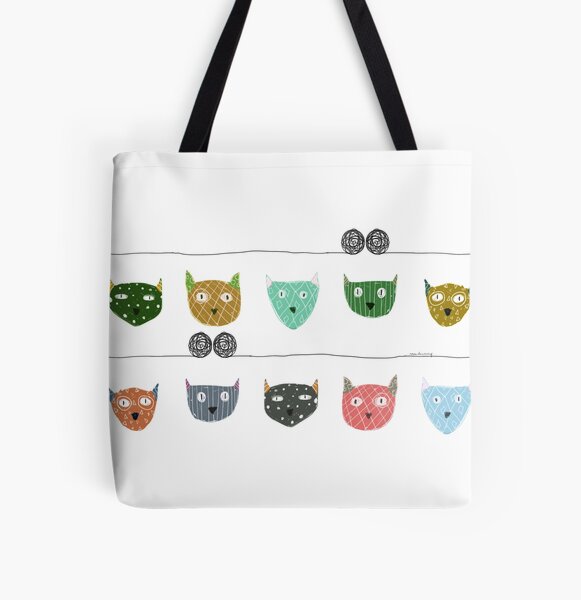 Cats pattern Allover-Print Tote Bag