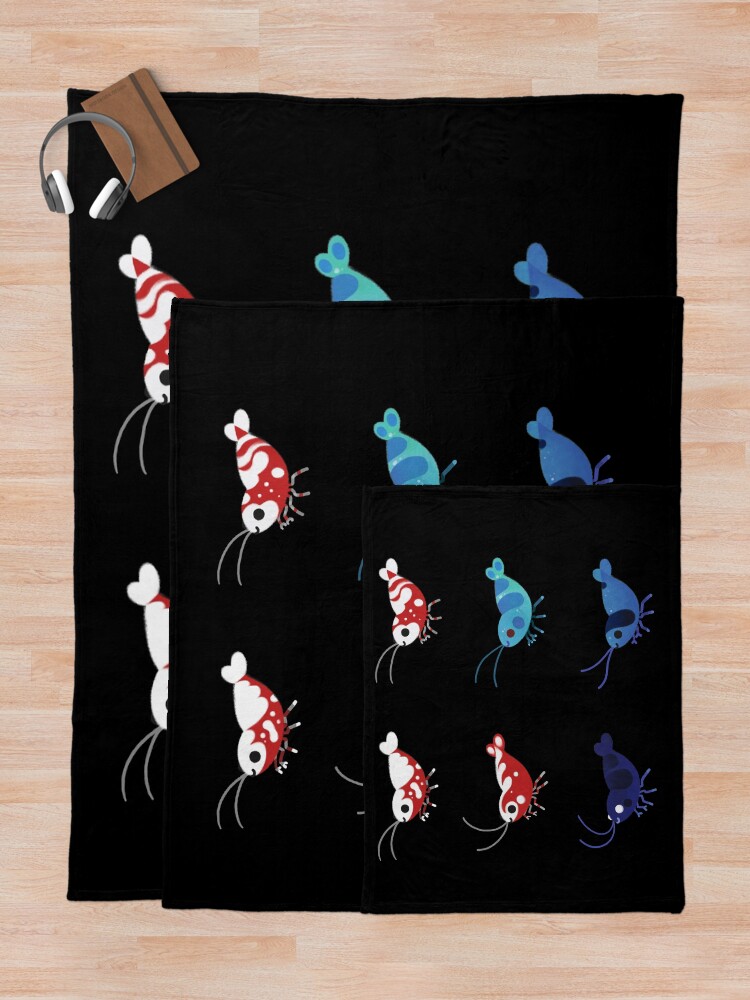 Alternate view of Red and blue shrimp Throw Blanket