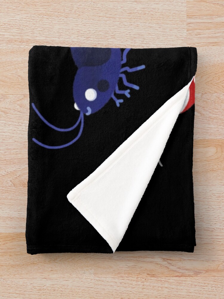 Alternate view of Red and blue shrimp Throw Blanket