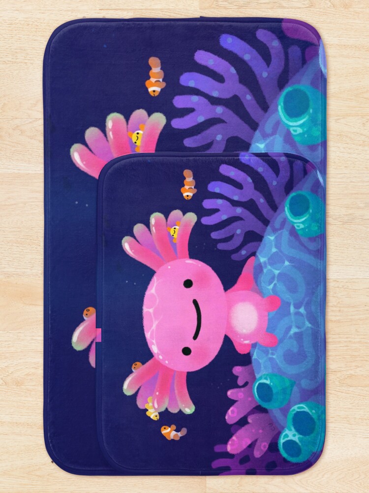 Alternate view of Coral axolotl Bath Mat