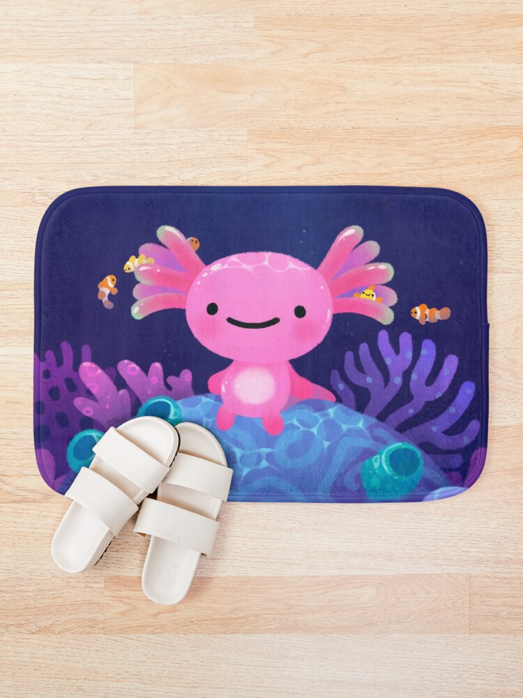 Alternate view of Coral axolotl Bath Mat