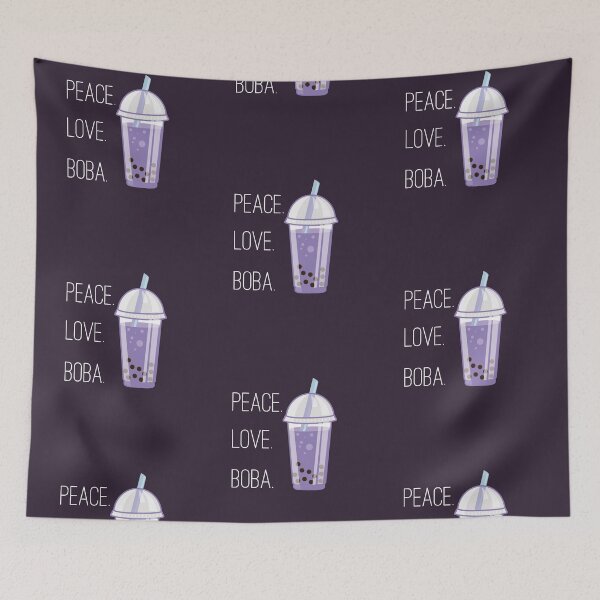 Item preview, Peace Love Boba Funny design for Bubble Tea Lovers designed and sold by doodabobs.