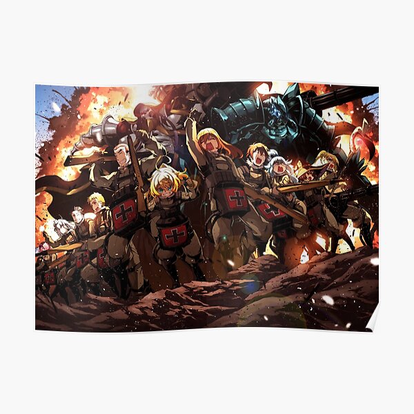 Isekai Quartet - Overlord / Konosuba / Re:Zero / Youjo Senki Poster