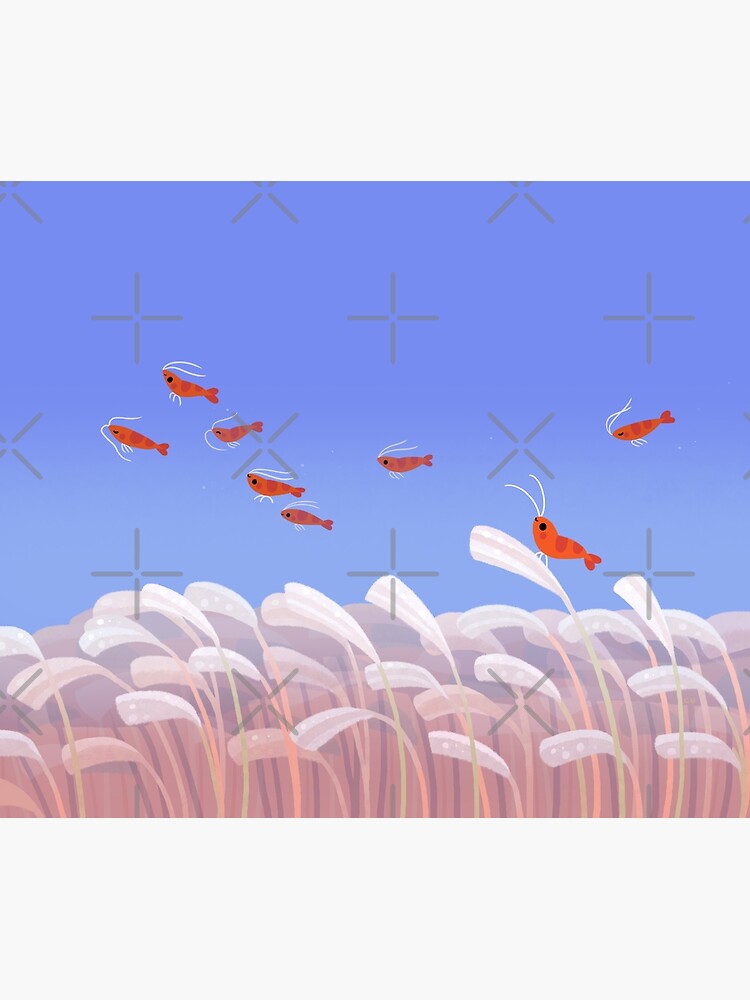 Discover Flying cherry shrimp  | Shower Curtain