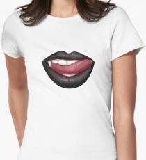 VAMPIRE LIPS - BLACK Women's Fitted T-Shirt