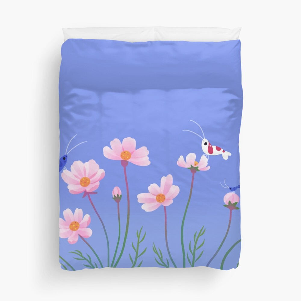 Cosmos and shrimp Duvet Cover