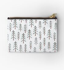 Fir tree doodle wood Zipper Pouch