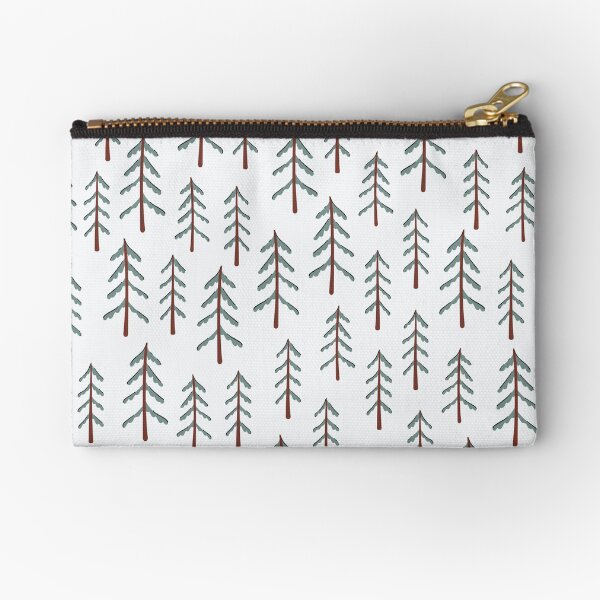 Fir tree doodle wood Zipper Pouch