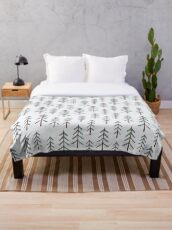 Fir tree doodle wood Throw Blanket