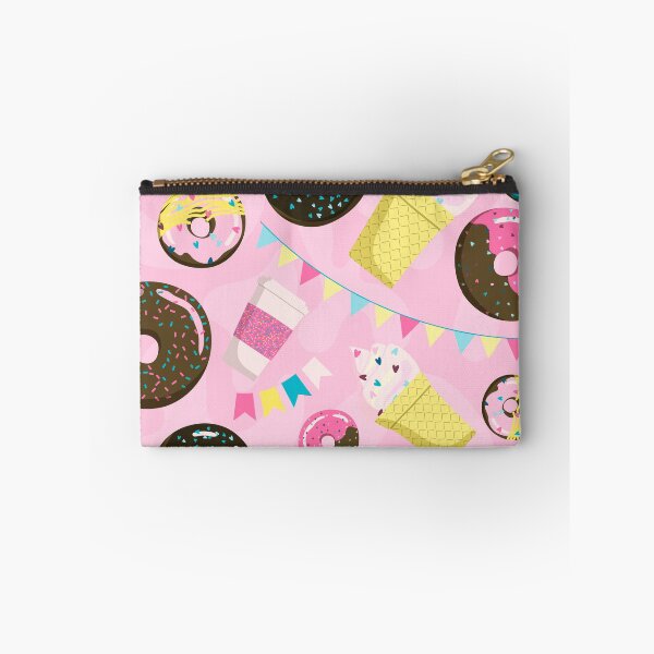 Item preview, Sweet seamless donuts, coffe and ice cream pattern. Summer party background with flags garland designed and sold by HelgaScand.