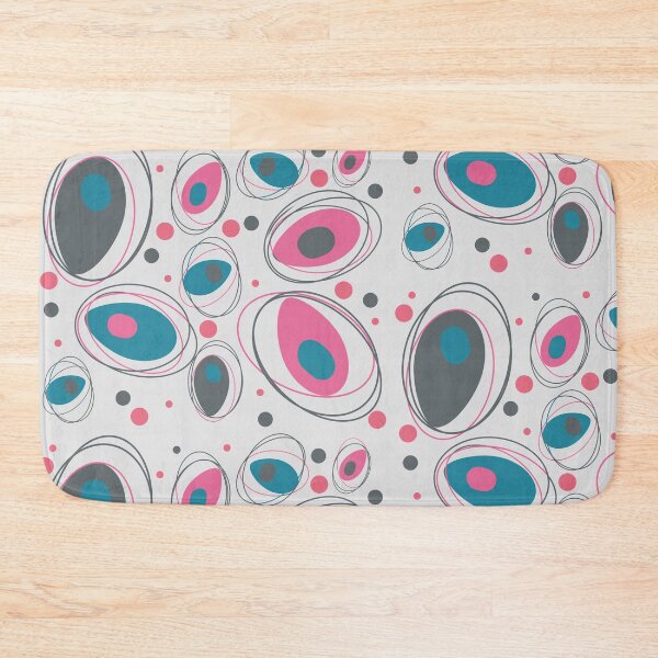 Item preview, Mid Century Modern Abstract Design Teal Gray pink Retro, MCM designed and sold by funnytshirtemp.