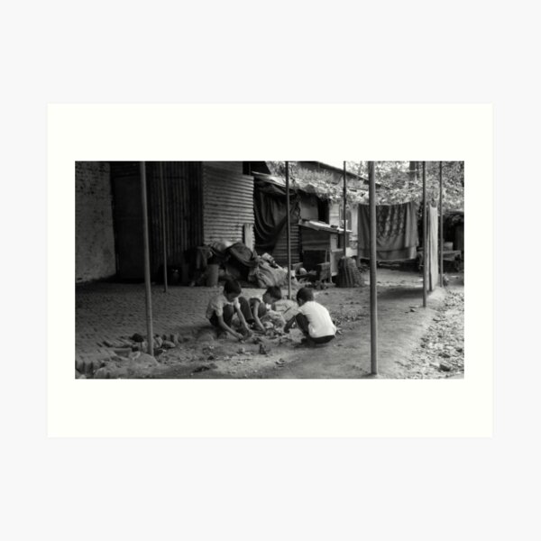 Children at play, Lainchaur. Kathmandu Art Print