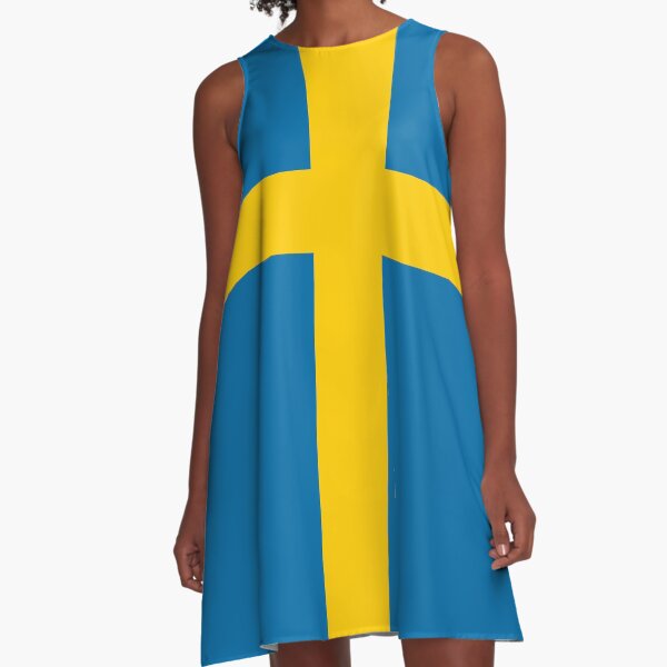 Swedish Flag T-Shirt - Sweden Sports Team Sticker A-Line Dress