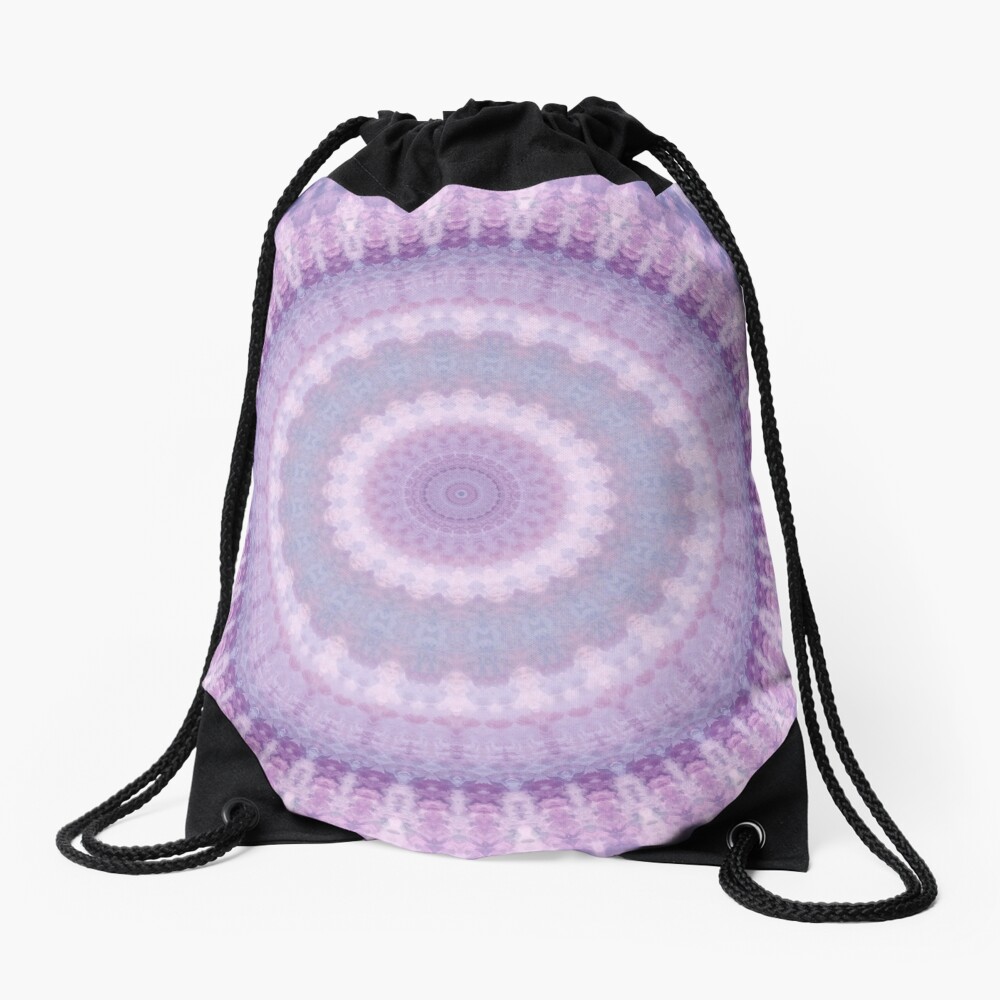 Lilac Kaleidoscope Drawstring Bag