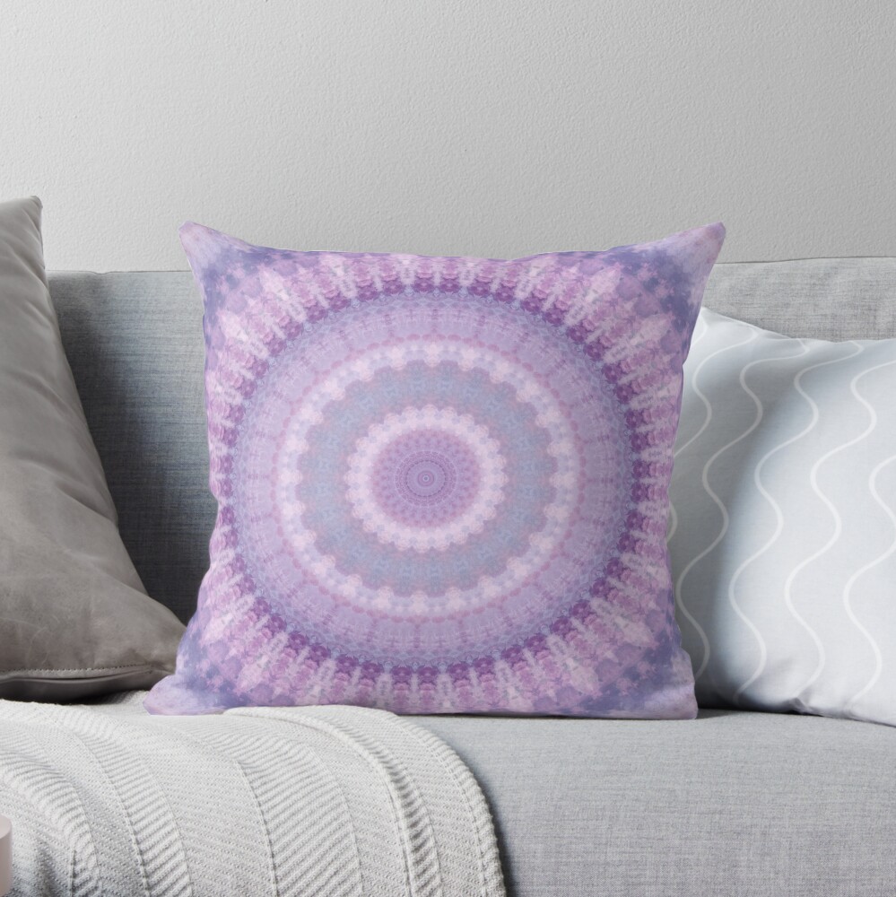 Lilac Kaleidoscope Throw Pillow