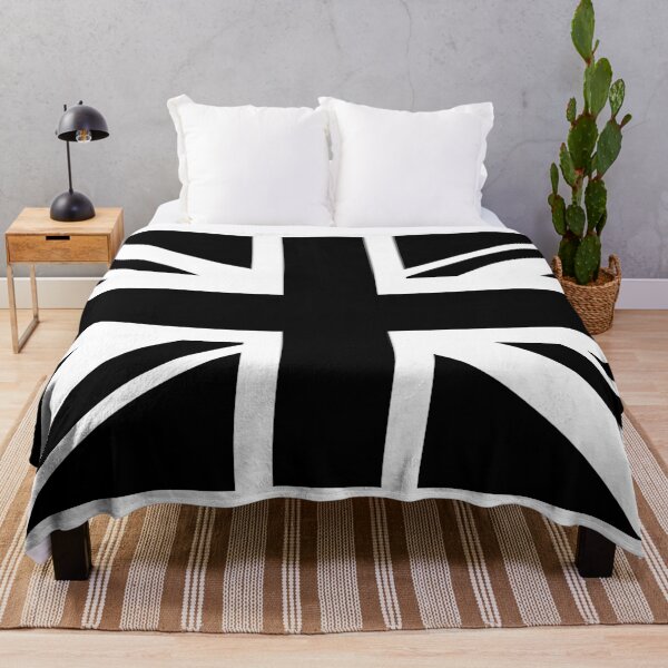 Vista previa del artículo con la obra «Union Jack negra y blanca», diseñado y vendido por WOOFANG.
