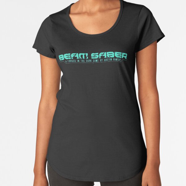 Teal Beam Saber Logo Premium Scoop T-Shirt