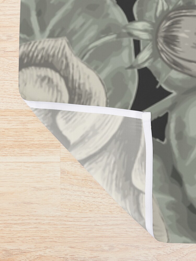Alternate view of CREAM FLOWERS ON BLACK Shower Curtain