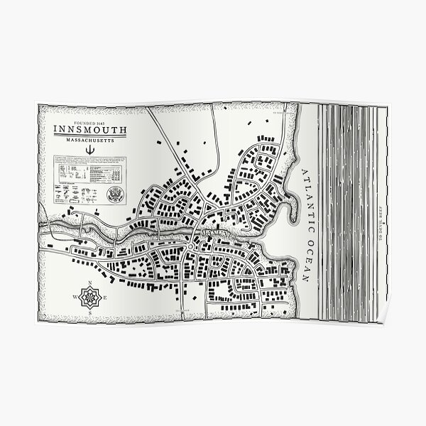 Innsmouth vintage map Poster
