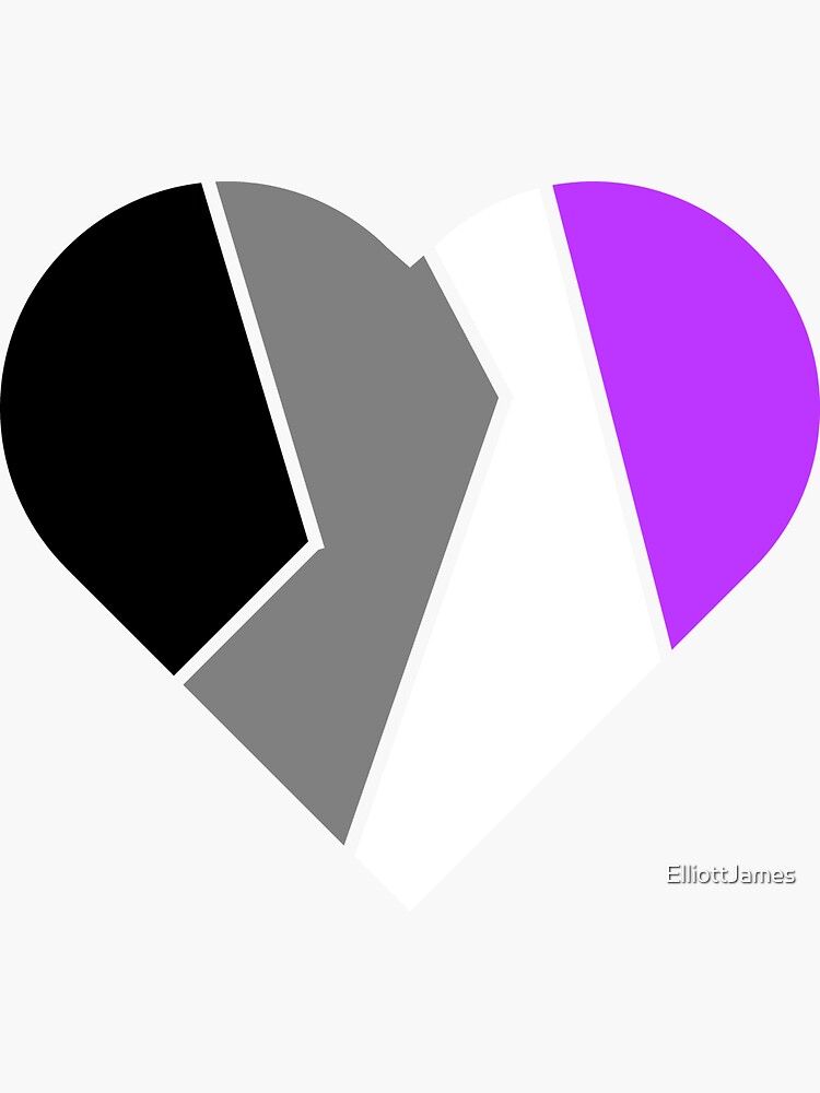 Asexual Pride Flag Heart Sticker For Sale By Elliottjames Redbubble 