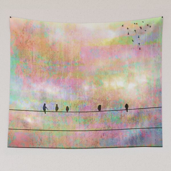 Item preview, The Quickening, Abstract Art Birds on Wire designed and sold by Itaya Art.