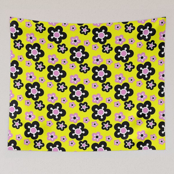 Item preview, old fashioned pink and black flowers designed and sold by M-Lorentsson.