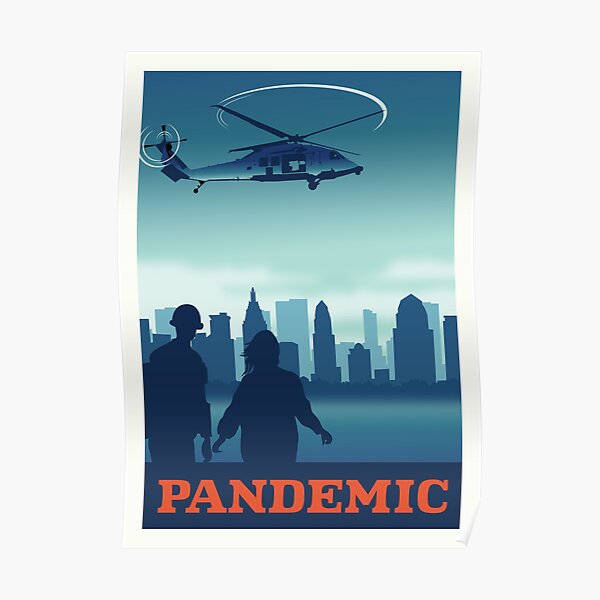 Pandemic Board Game- Minimalist Travel Poster Style - Gaming Art Poster