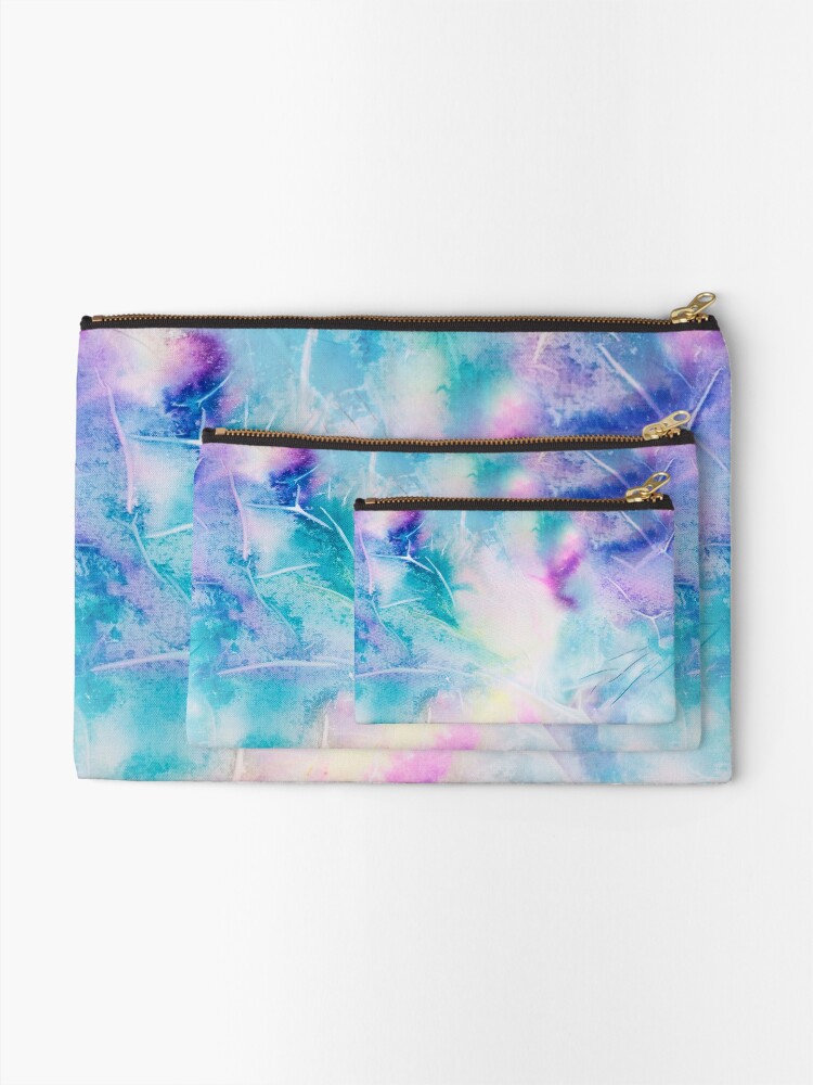 Alternate view of Inky pastel colorful handpainted texture Zipper Pouch