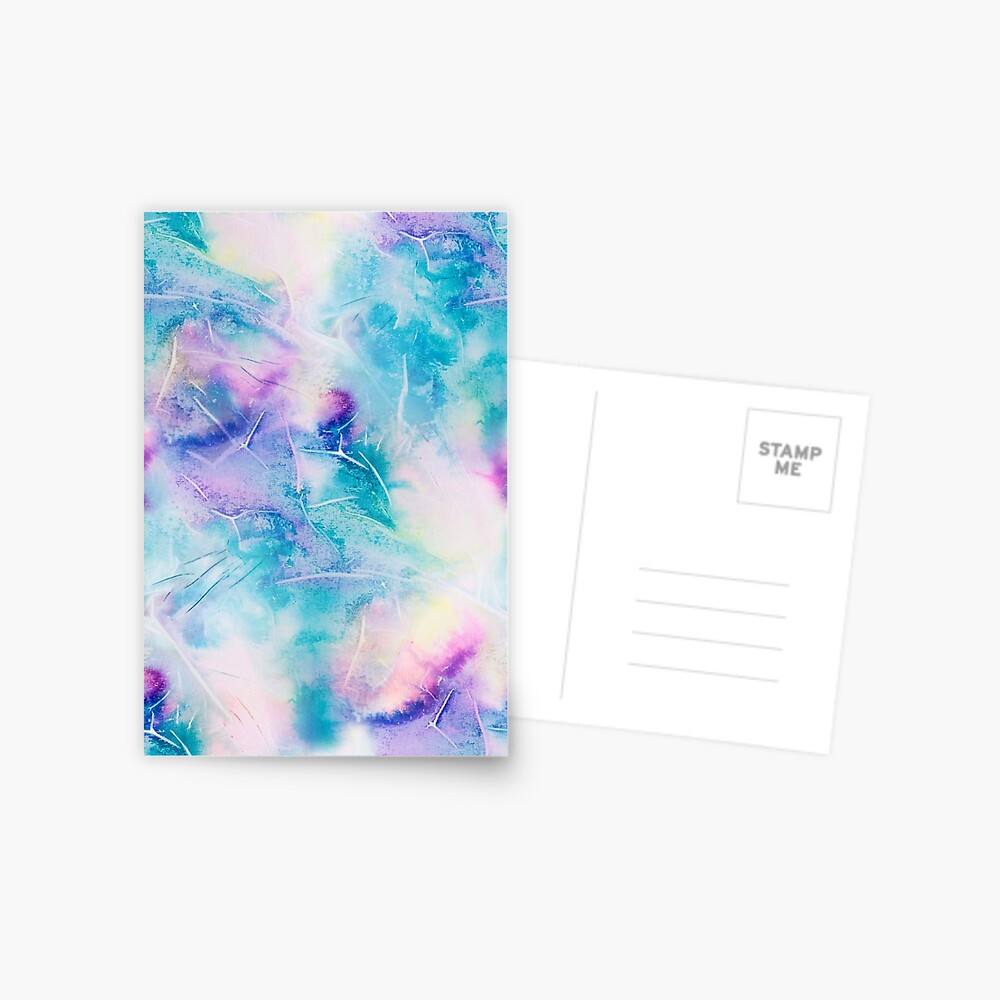 Inky pastel colorful handpainted texture Postcard