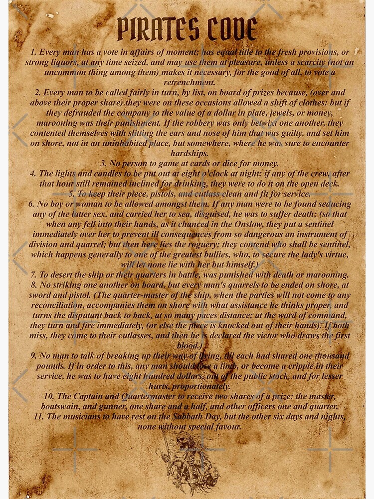 The Pirate Code Poster, Sea Of Thieves Poster, Pirate Poster, Gift Poster,  Ch