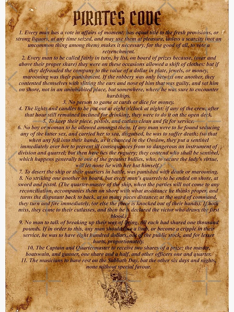  Studio B The Pirate Code Poster: Prints: Posters & Prints