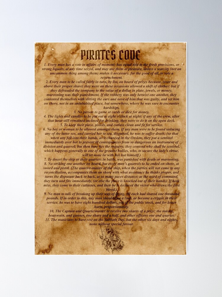 The Pirate Code Poster, Sea Of Thieves Poster, Pirate Poster, Gift Poster,  Ch
