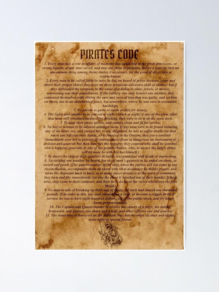 The Pirates Code Poster for Sale by FantasySkyArt