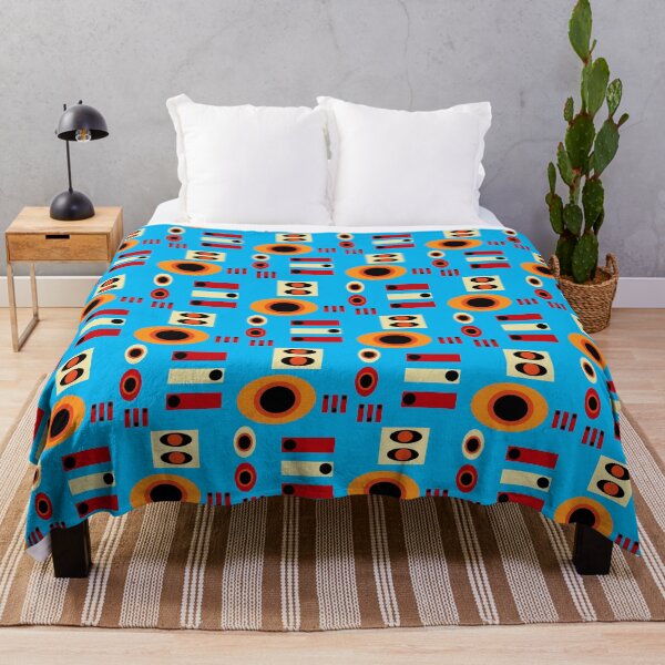 Item preview, old fashioned pattern with shapes on blue designed and sold by M-Lorentsson.