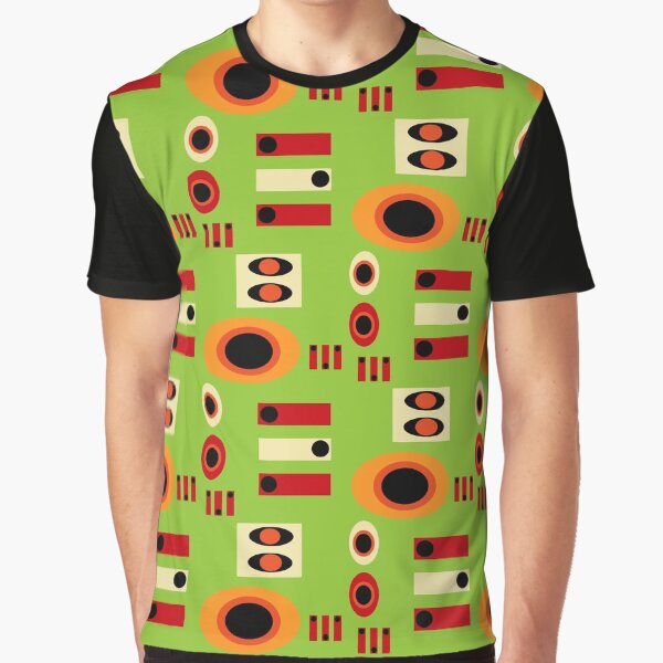 Item preview, old fashioned pattern with shapes on green designed and sold by M-Lorentsson.