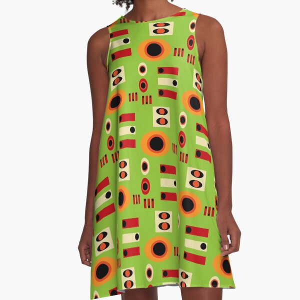 Item preview, old fashioned pattern with shapes on green designed and sold by M-Lorentsson.