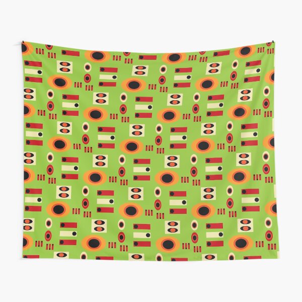 Item preview, old fashioned pattern with shapes on green designed and sold by M-Lorentsson.