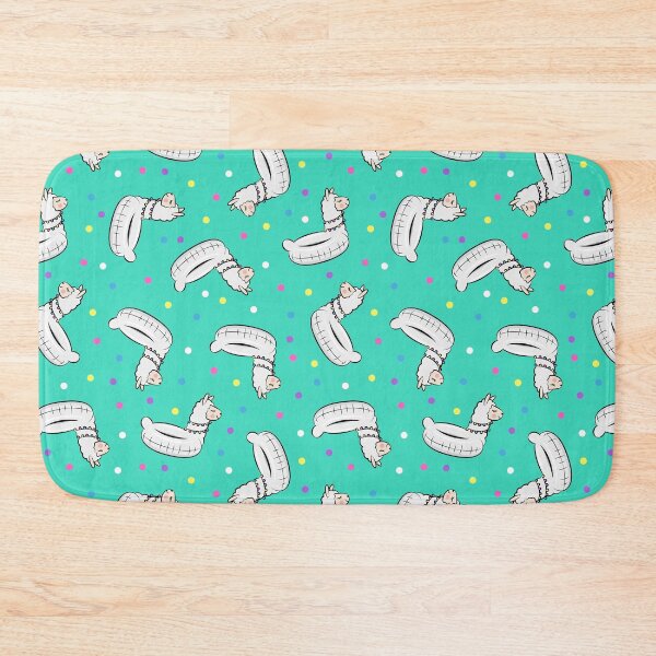 Item preview, Llama pool floats on teal  designed and sold by littlearrow.