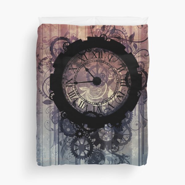 steampunk clock Duvet Cover