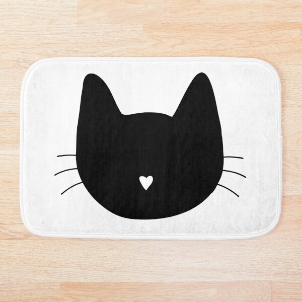 Cat Heart Nose Bath Mat