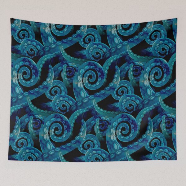 Item preview, octopus tentacles - blue - deep sea nautical designed and sold by littlearrow.