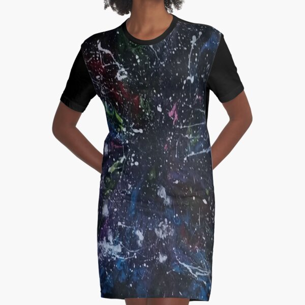 Outer Space Graphic T-Shirt Dress