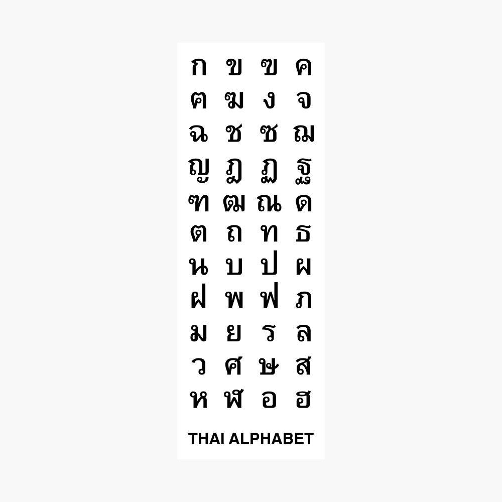 thai alphabet poster by taddd redbubble