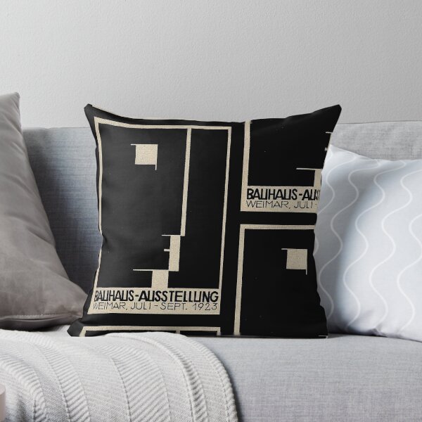 Bauhaus Logo on 1923 Weimar Advertisement Throw Pillow
