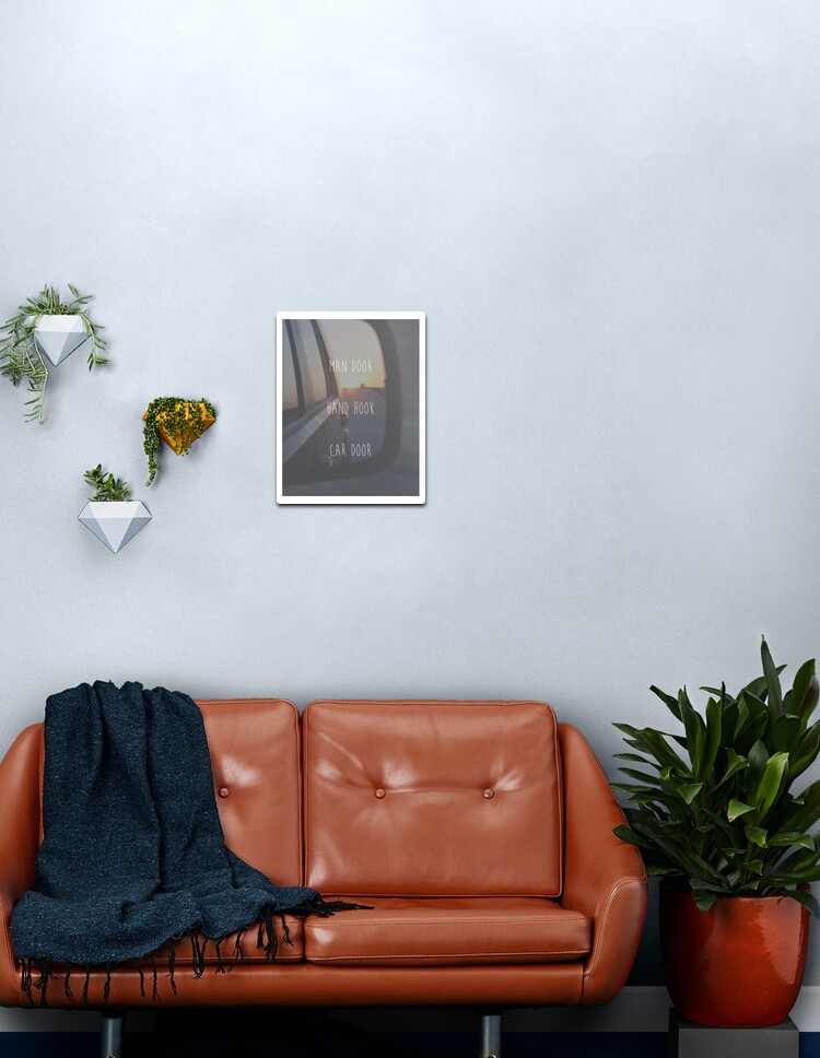 Man Door Hand Hook Car Door Metal Print By Owlapin Redbubble