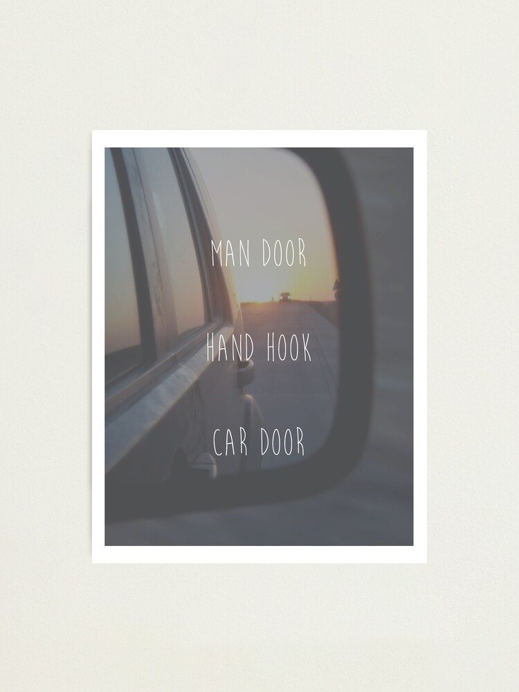 Man Door Hand Hook Car Door Photographic Print