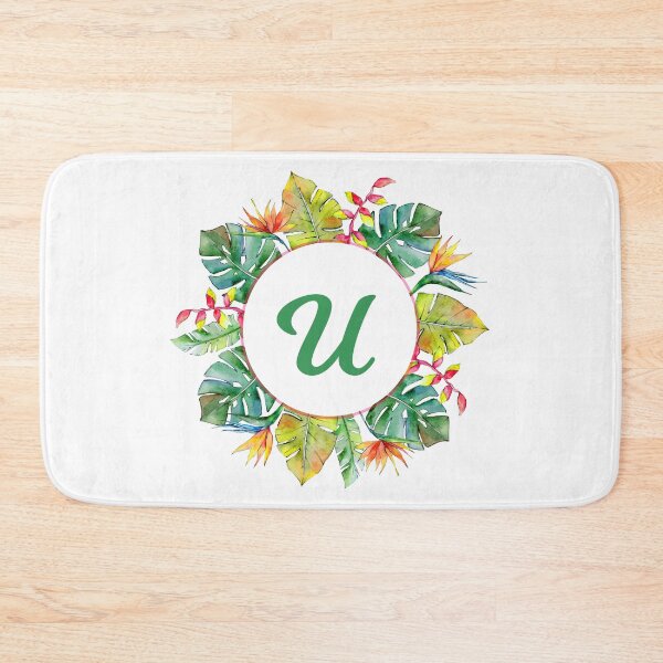 Item preview, Tropical Leaves Monogram U designed and sold by MysticMagpie.